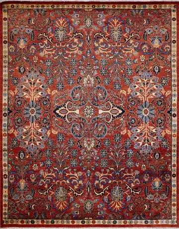Ковёр Чуби 17512 — красный и голубой, растительный рисунок