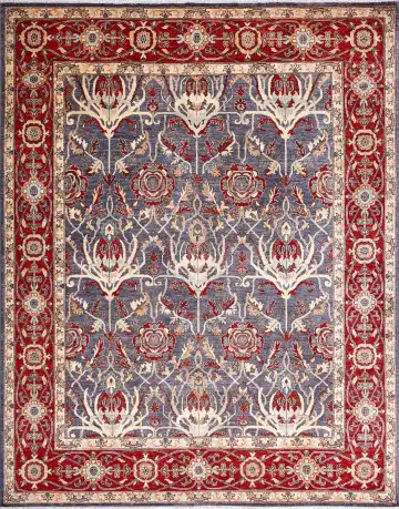Ковёр Чуби 17513 — синий и красный, растительный рисунок