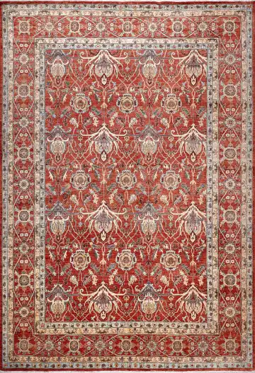 Ковёр Чуби 17515 — красный и белый, растительный рисунок