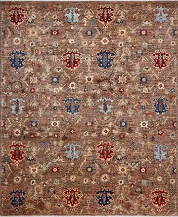 Ковёр Suzani 17518 — коричневый и красный, восточный орнамент