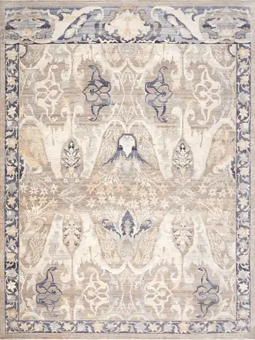 Ковёр Bidjar 17642 — кремовый и синий, восточный орнамент