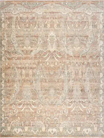 Ковёр Bidjar 17649 — коричневый и кремовый, восточный орнамент