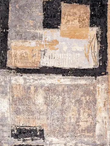 Ковёр Dazzle 17785 — чёрный и кремовый, абстрактный рисунок