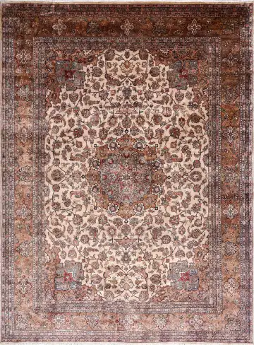 Ковёр Агра 17810 — коричневый и кремовый, с медальоном