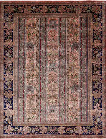 Ковёр Агра 17812 — бежевый и чёрный, растительный рисунок