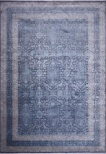Ковёр Агра 17903 — синий и серый, восточный орнамент