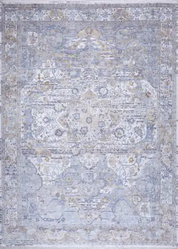 Ковёр Bliss 17919 — синий и кремовый, восточный орнамент