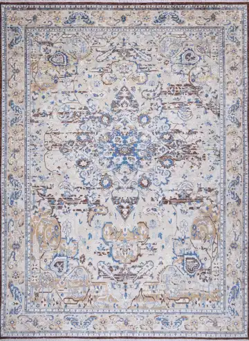 Ковёр Bliss 17920 — кремовый и голубой, восточный орнамент