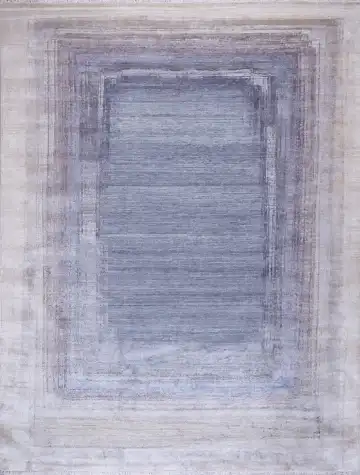 Ковёр Dazzle 17921 — кремовый и синий, геометрический рисунок