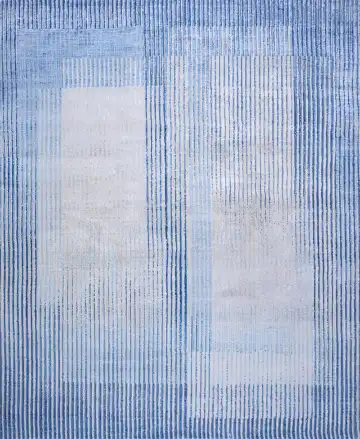 Ковёр Dazzle 17925 — голубой и белый, в полоску