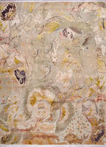 Ковёр Bliss 17933 — кремовый и жёлтый, сюжетный рисунок