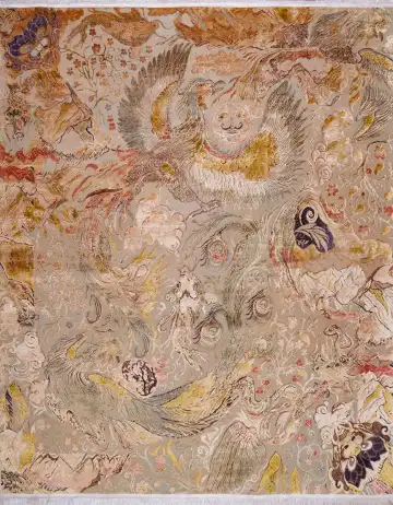 Ковёр Bliss 17937 — кремовый и коричневый, сюжетный рисунок