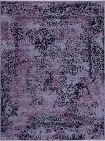 Ковёр Illusion 17960 — фиолетовый и чёрный, с медальоном