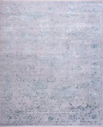 Ковёр Illusion 17970 — голубой и кремовый, восточный орнамент