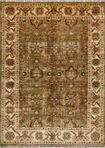 Ковёр Suzani 18141 — коричневый и кремовый, восточный орнамент