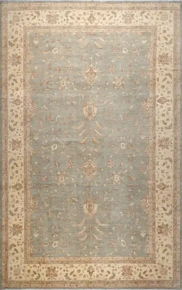 Ковёр Чуби 18152 — голубой и кремовый, растительный рисунок