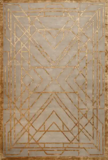 Ковёр Shape 18165 — коричневый и жёлтый, с медальоном
