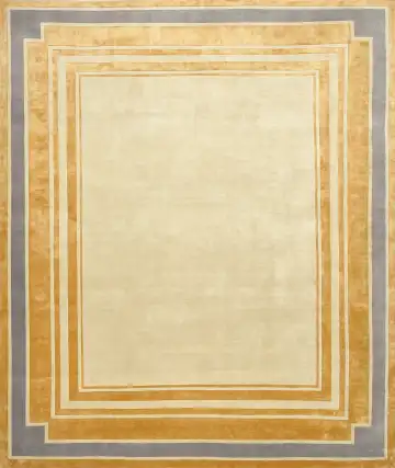 Ковёр Shape 18172 — жёлтый и серый, с медальоном