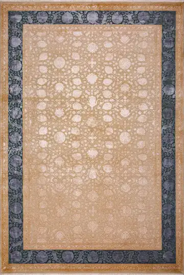 Ковёр Агра 18247 — кремовый и синий, растительный рисунок