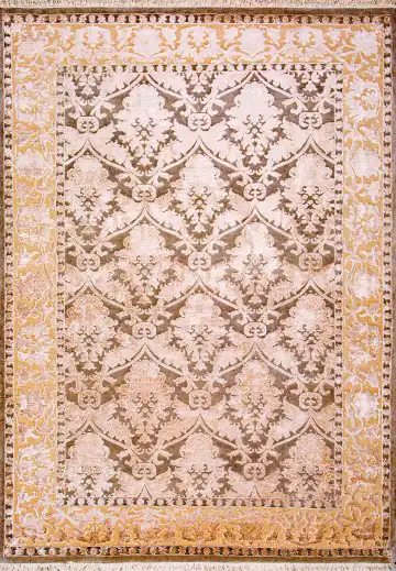 Ковёр Агра 18249 — кремовый и коричневый, растительный рисунок