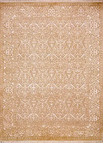 Ковёр Агра 18251 — золотистый и кремовый, растительный рисунок