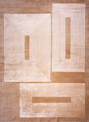 Ковёр Shape 18253 — коричневый и белый, абстрактный рисунок