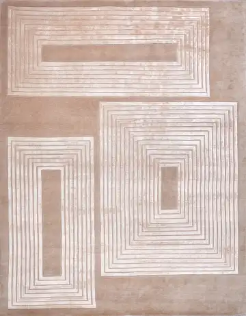 Ковёр Shape 18254 — коричневый и белый, абстрактный рисунок
