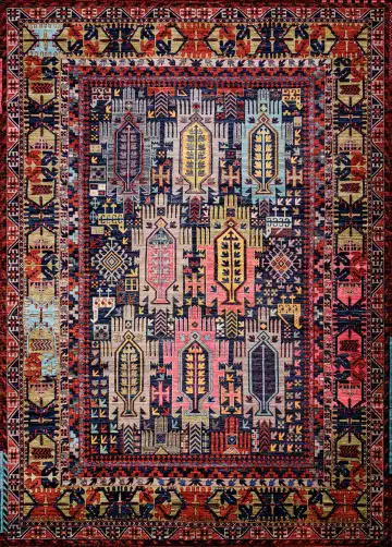 Ковёр Rug Star by J.Dahlmanns 18277 — красный и синий, с медальоном