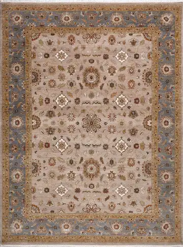 Ковёр Агра 18398 — бежевый и коричневый, с медальоном