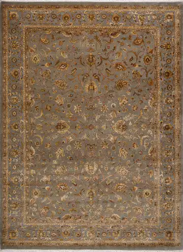 Ковёр Агра 18405 — серый и коричневый, с медальоном