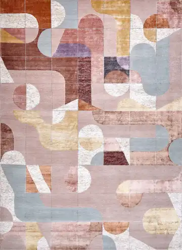 Ковёр Shape 18412 — розовый и коричневый, абстрактный рисунок