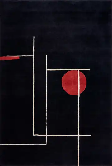 Ковёр Shape 18443 — чёрный и белый, абстрактный рисунок