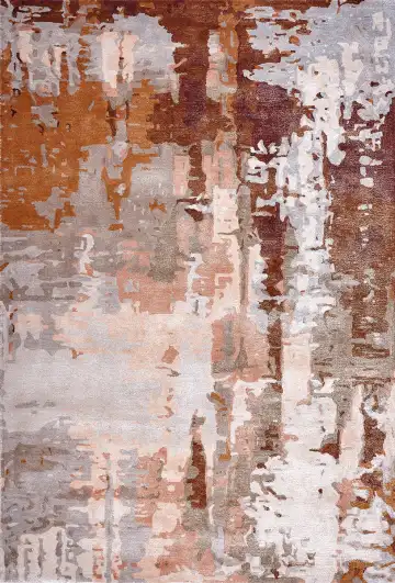 Ковёр Shine 18474 — коричневый и красный, абстрактный рисунок