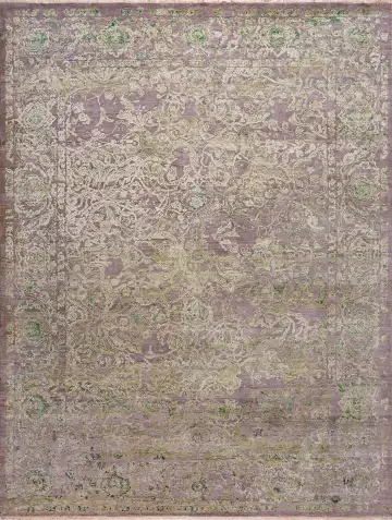 Ковёр Bliss 18511 — фиолетовый и серый, растительный рисунок