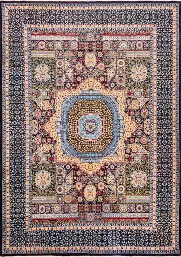 Ковёр Bliss 18534 — чёрный и красный, с медальоном