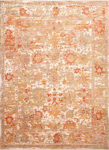 Ковёр Bliss 18538 — терракотовый и оранжевый, растительный рисунок
