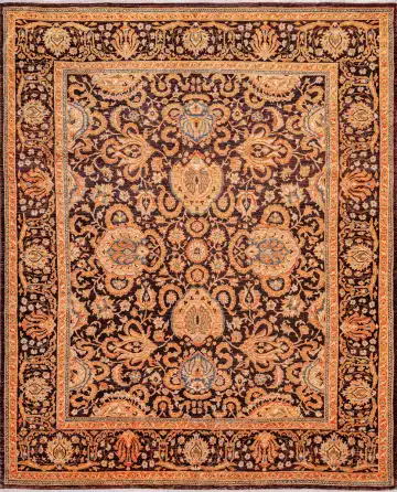 Ковёр Чуби 18560 — коричневый и золотистый, с медальоном
