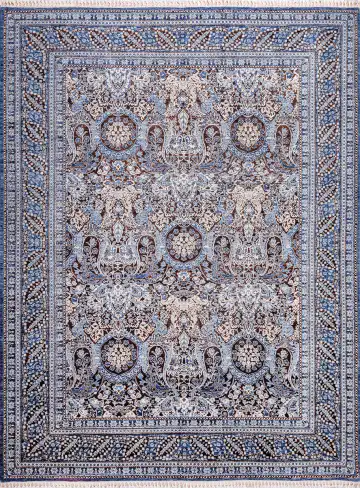 Ковёр Bliss 18563 — кремовый и синий, восточный орнамент