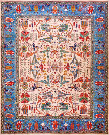 Ковёр Чуби 18570 — кремовый и красный, сюжетный рисунок