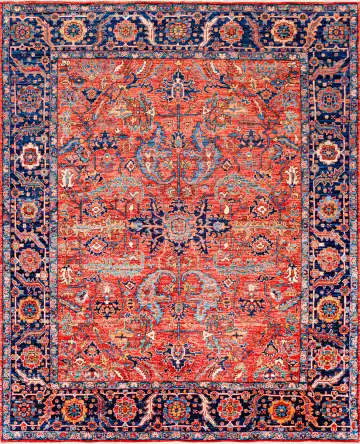Ковёр Чуби 18572 — оранжевый и синий, растительный рисунок