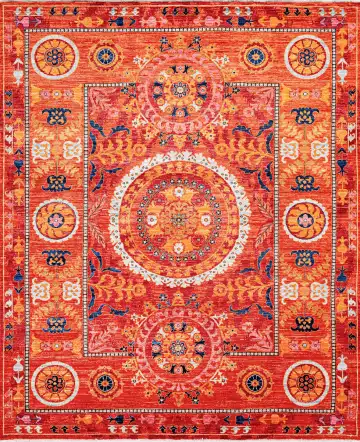 Ковёр Suzani 18573 — красный и белый, с медальоном