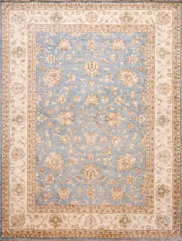 Ковёр Чуби 18600 — синий и кремовый, растительный рисунок