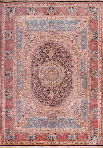 Ковёр Кашмир 18632 — красный и синий, с медальоном