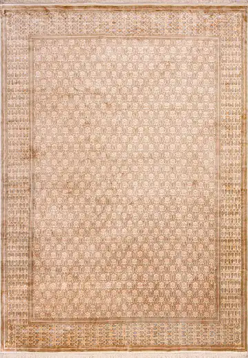 Ковёр Кашмир 18641 — бежевый и терракотовый, геометрический рисунок