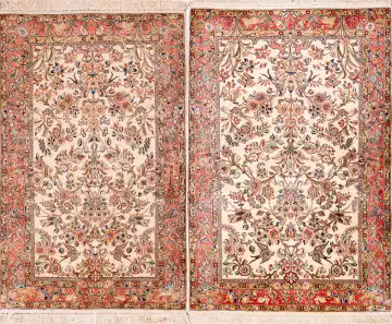 Ковёр Кашмир 18687 — белый и красный, растительный рисунок