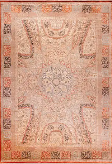 Ковёр Кашмир 18690 — кремовый и красный, восточный орнамент
