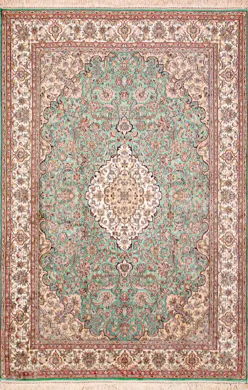Ковёр Кашмир 18692 — голубой и кремовый, с медальоном