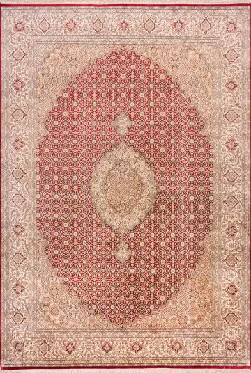 Ковёр Кашмир 18704 — красный и белый, с медальоном