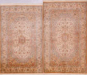 Ковёр Кашмир 18712 — кремовый и оранжевый, растительный рисунок
