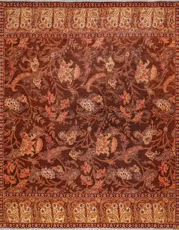 Ковёр Агра 18727 — бордовый и золотистый, растительный рисунок